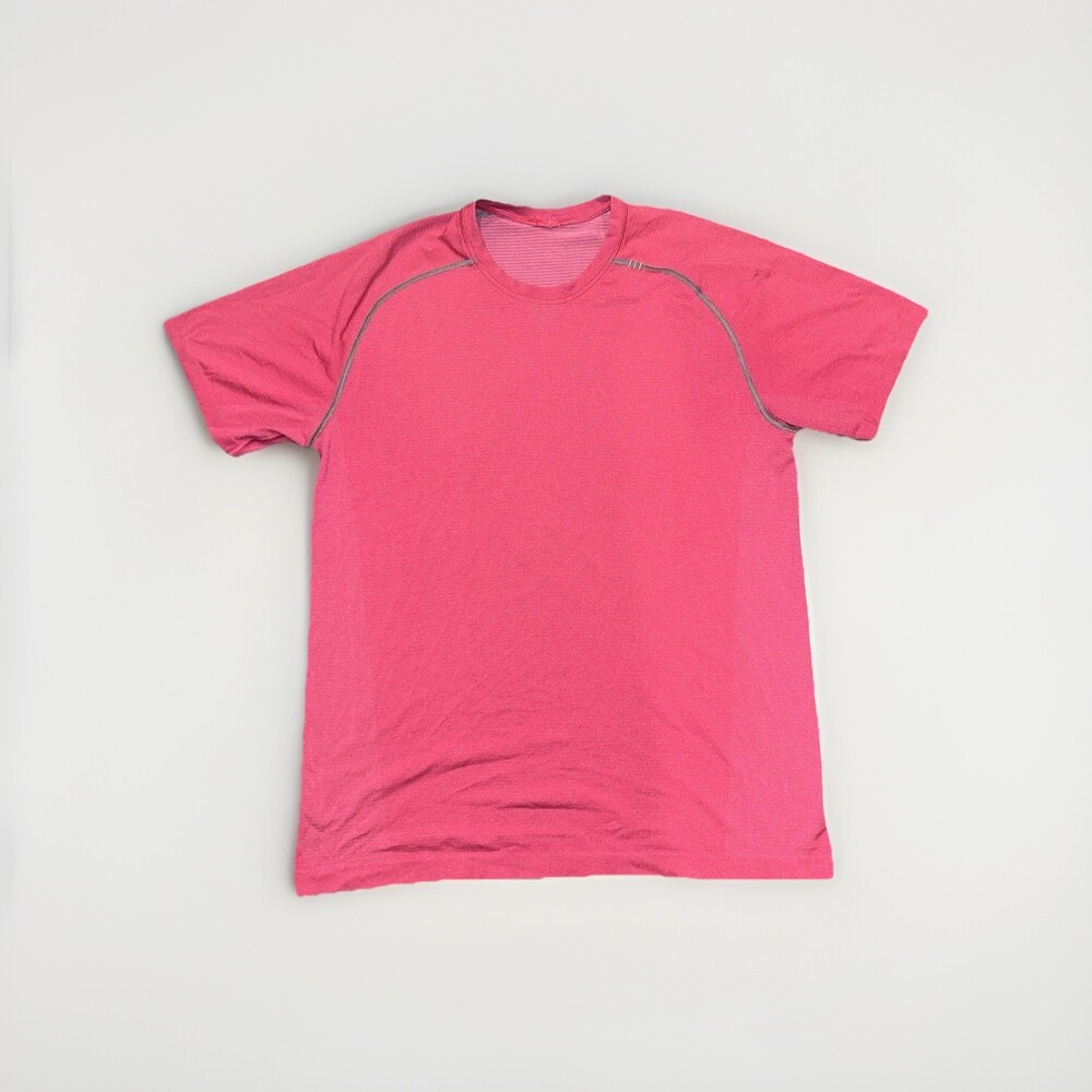 Pink Lululemon Mens Shirt Stretch Your Head Drysense Short-Sleeve Shirt